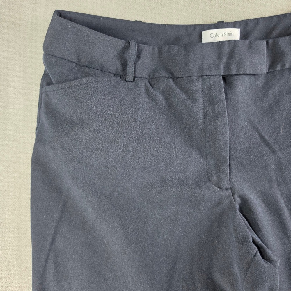 Calvin Klein Dress Pants Women 16 Black Wide Leg Stretch Professional Office - Picture 10 of 16